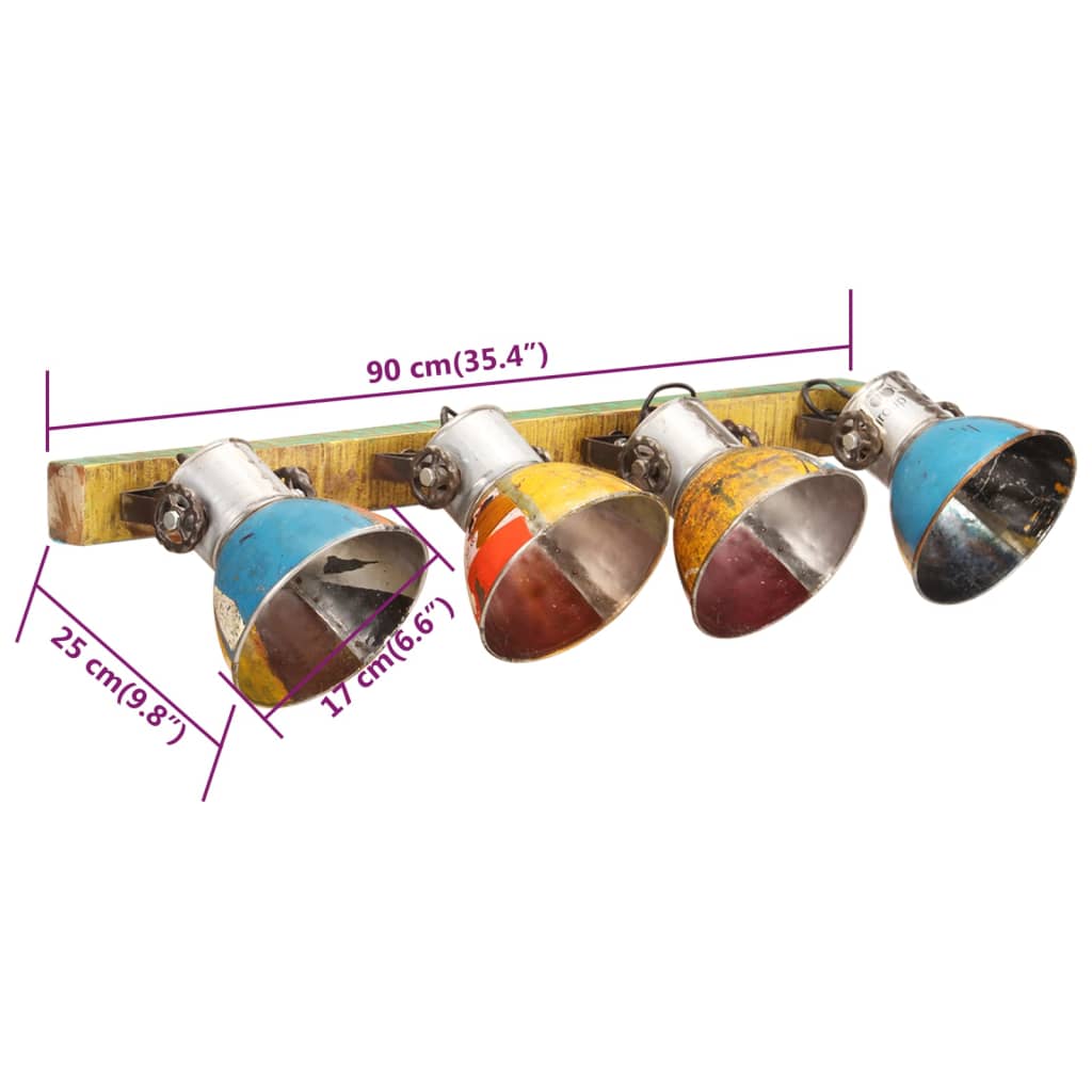 Wandlamp industrieel E27 90x25 cm meerkleurig is nu te koop bij PeponiXL, paradijselijk wonen!