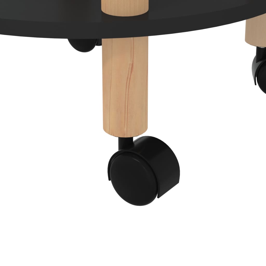 Trolley 38x38x82 cm bewerkt hout en massief grenenhout zwart is nu te koop bij PeponiXL, paradijselijk wonen!