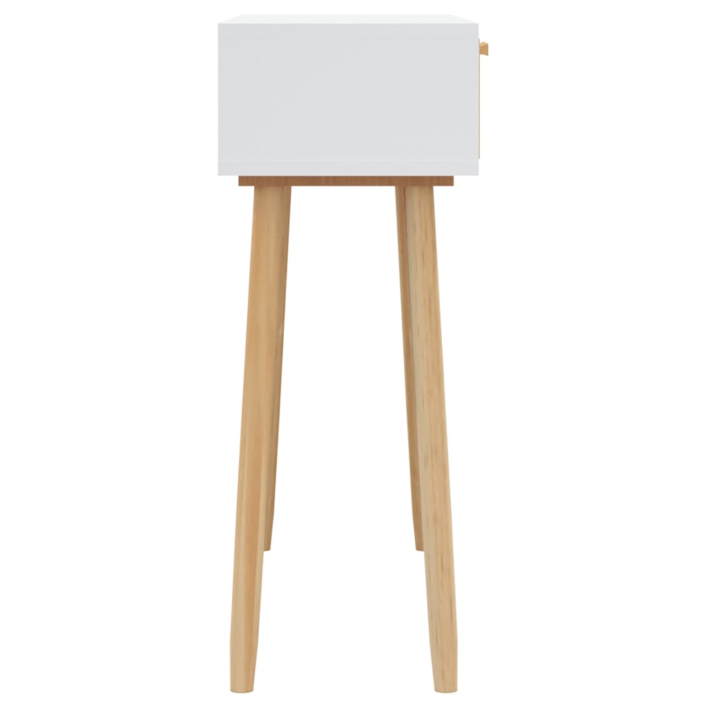 Wandtafel 80x30x75 cm massief grenenhout en natuurlijk rattan is nu te koop bij PeponiXL, paradijselijk wonen!