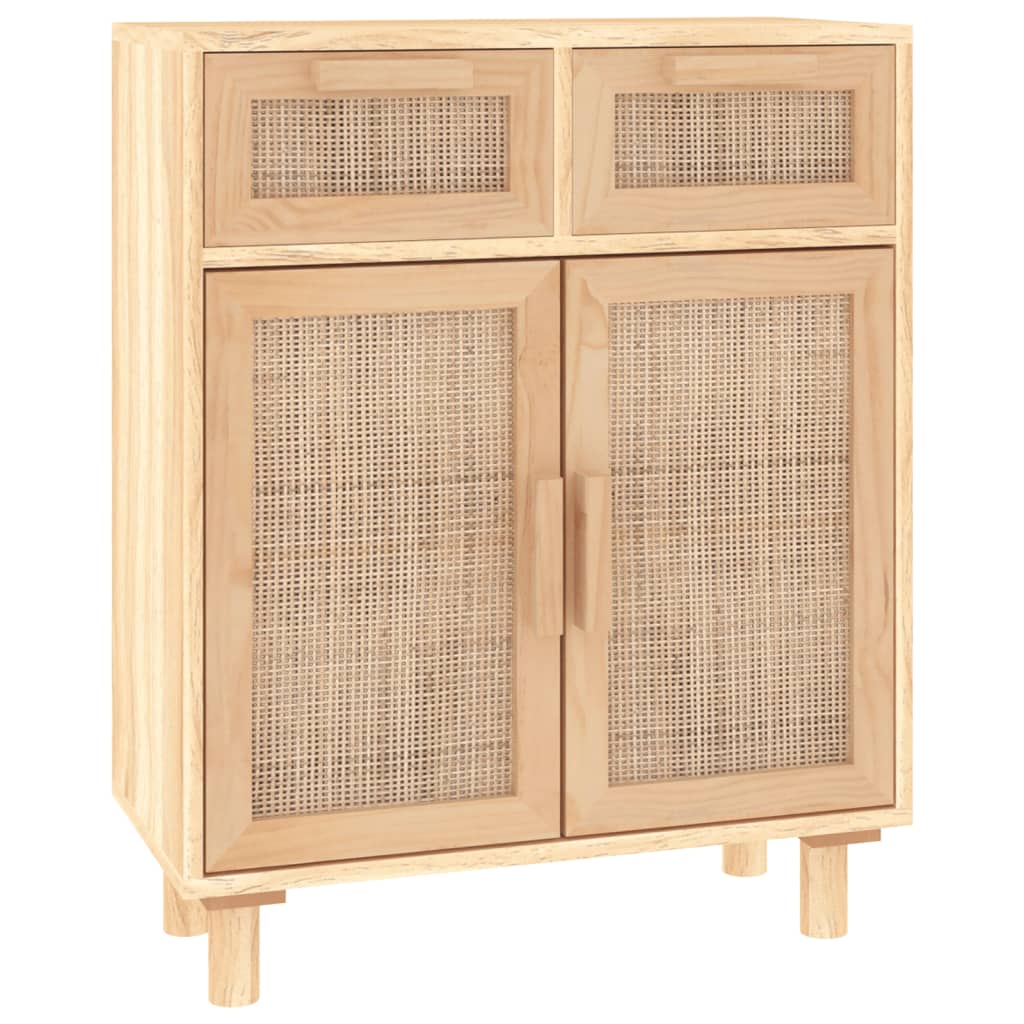 Dressoir 60x30x75 cm massief grenenhout en rattan bruin is nu te koop bij PeponiXL, paradijselijk wonen!