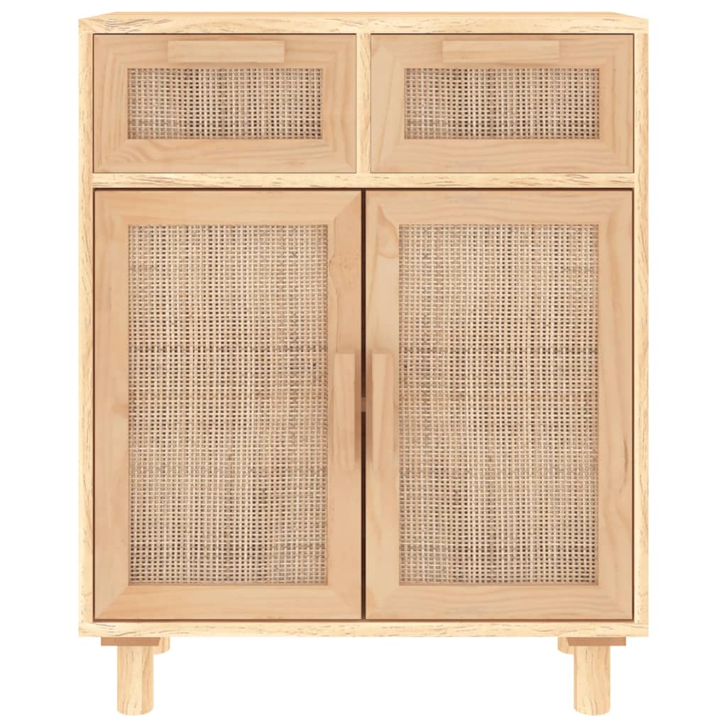 Dressoir 60x30x75 cm massief grenenhout en rattan bruin is nu te koop bij PeponiXL, paradijselijk wonen!