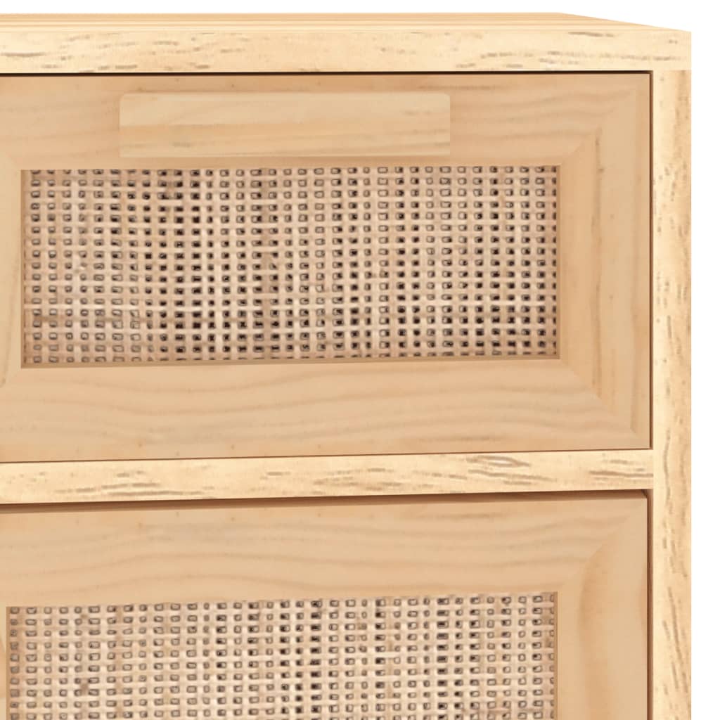 Dressoir 60x30x75 cm massief grenenhout en rattan bruin is nu te koop bij PeponiXL, paradijselijk wonen!