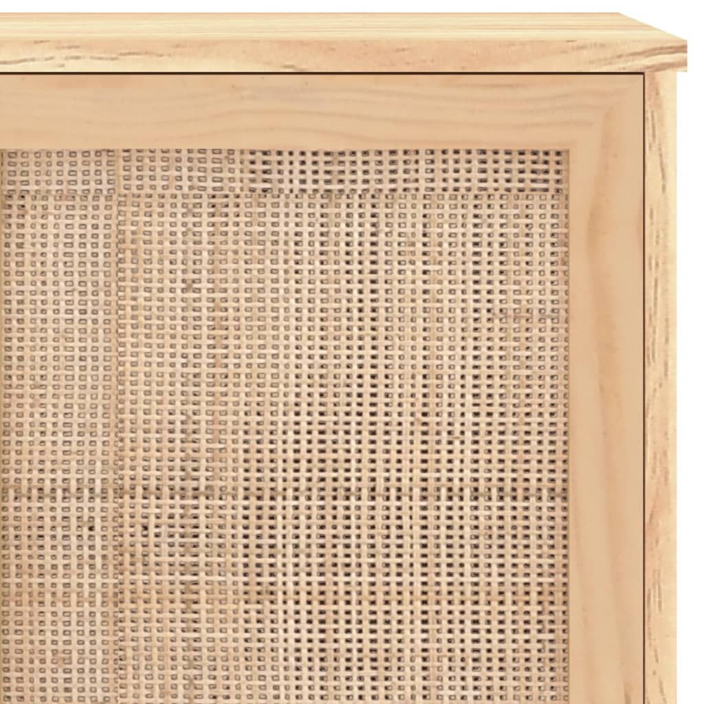 Dressoir 105x30x60 cm massief grenenhout en rattan bruin is nu te koop bij PeponiXL, paradijselijk wonen!