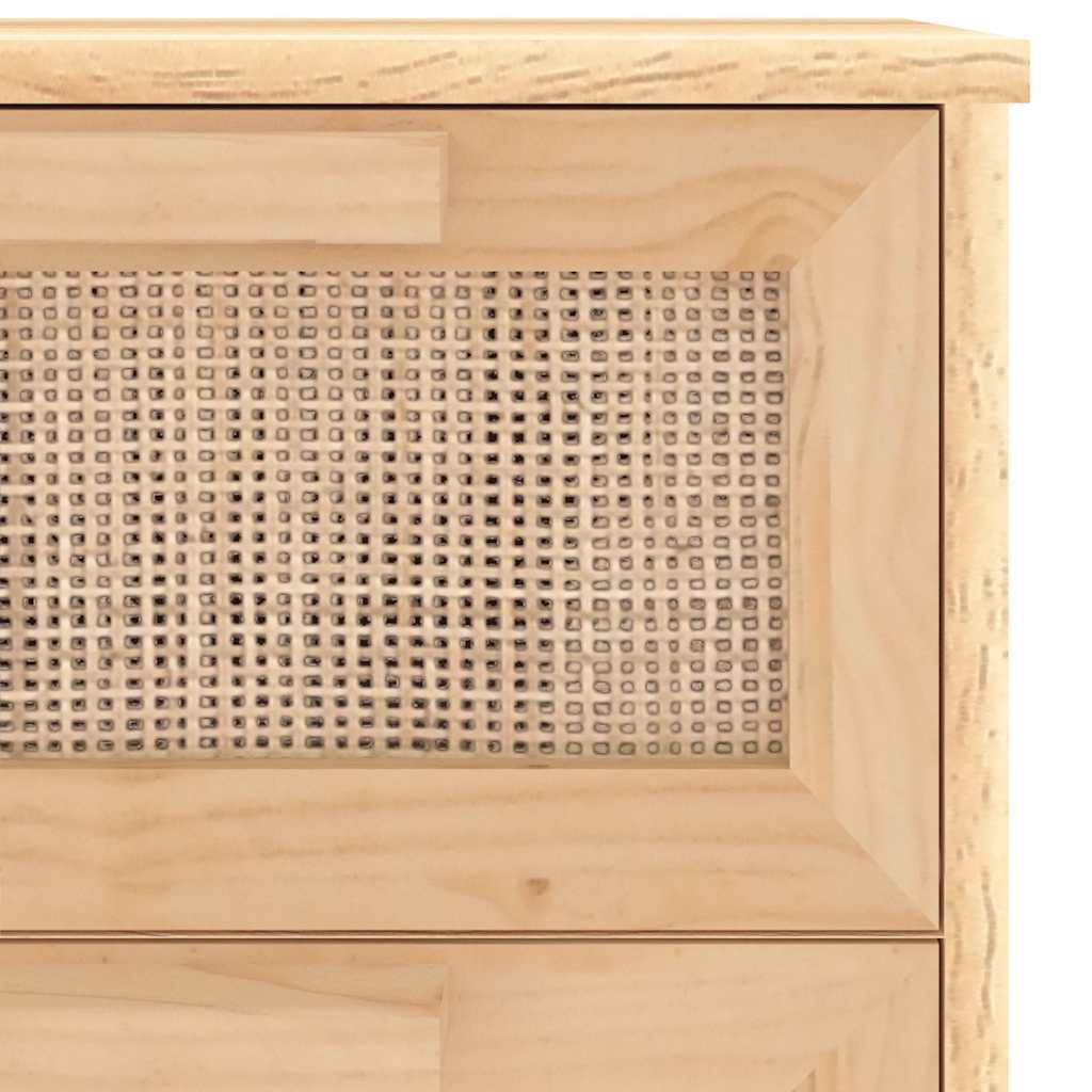 Dressoir 40x30x90 cm massief grenenhout en rattan bruin is nu te koop bij PeponiXL, paradijselijk wonen!