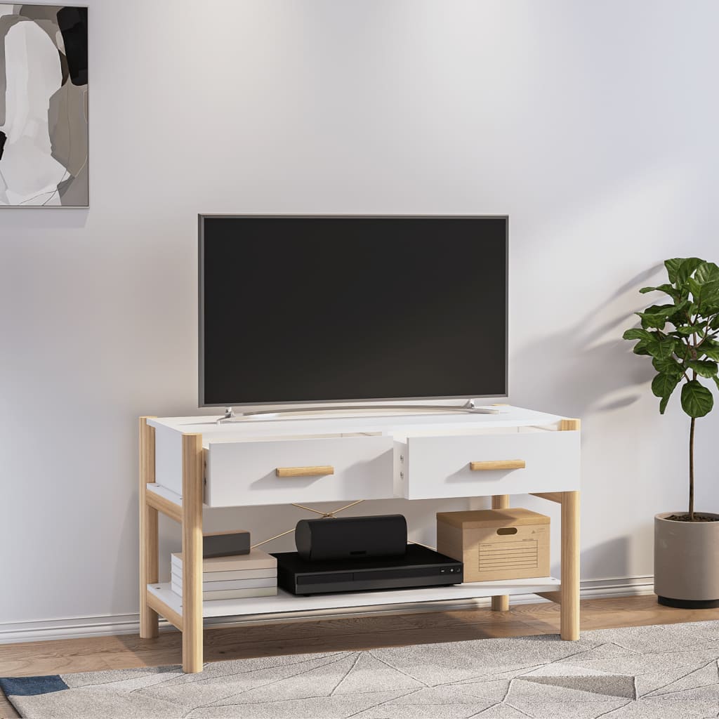 Tv-meubel 82x38x45 cm bewerkt hout wit is nu te koop bij PeponiXL, paradijselijk wonen!