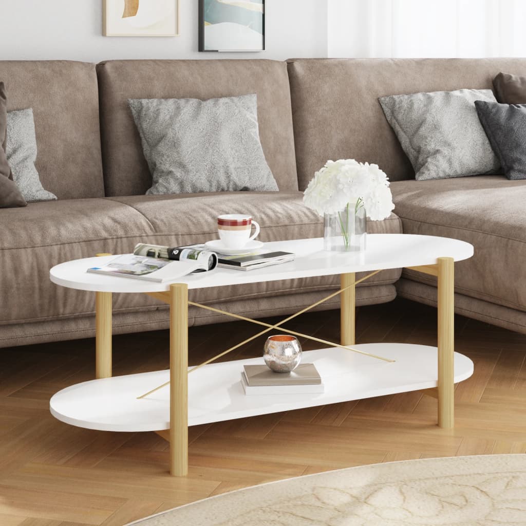 Salontafel 110x48x40 cm bewerkt hout wit is nu te koop bij PeponiXL, paradijselijk wonen!