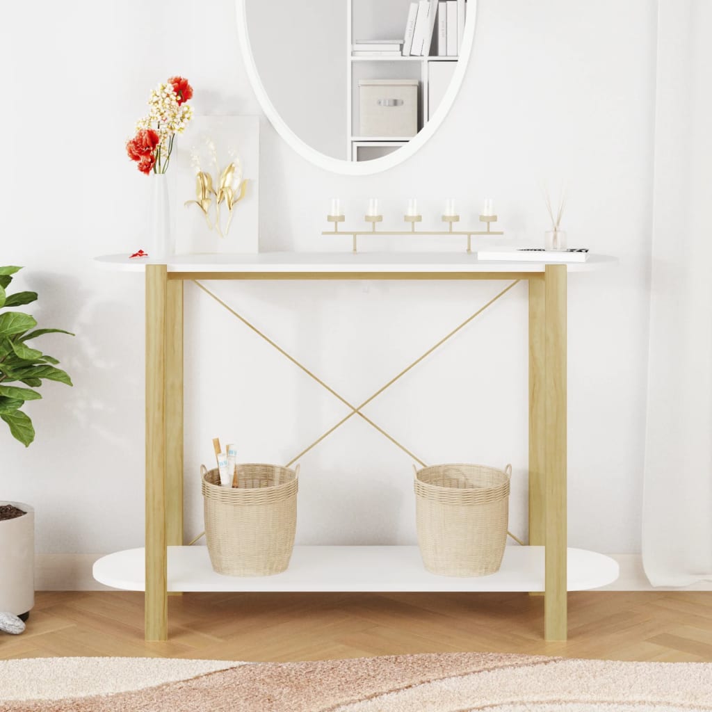Wandtafel 110x38x75 cm bewerkt hout wit is nu te koop bij PeponiXL, paradijselijk wonen!