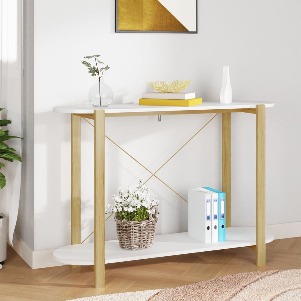 Wandtafel 110x38x75 cm bewerkt hout wit is nu te koop bij PeponiXL, paradijselijk wonen!