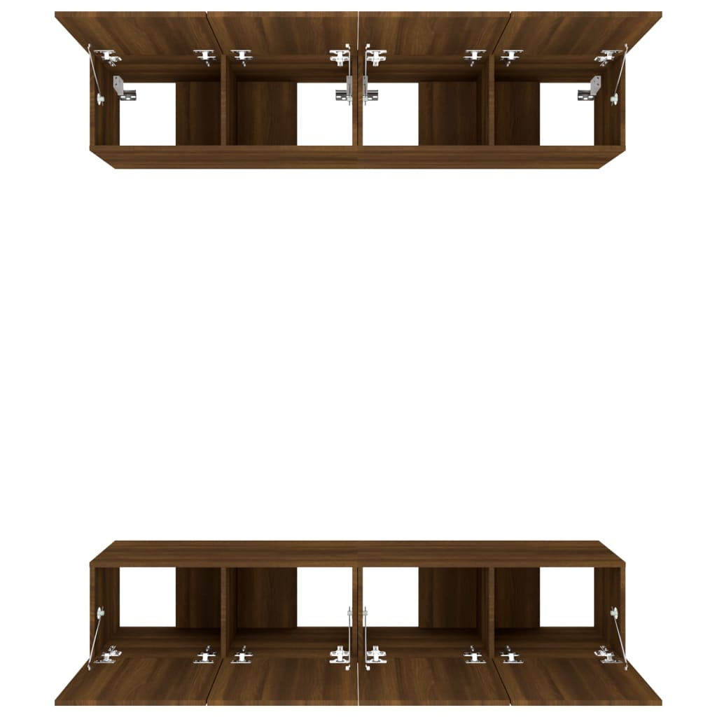 Tv-meubelen 4 st 80x30x30 cm bewerkt hout bruin eikenkleur