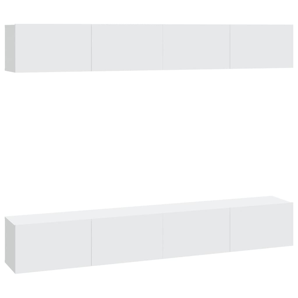 Tv-wandmeubels 4 st 100x30x30 cm wit is nu te koop bij PeponiXL, paradijselijk wonen!