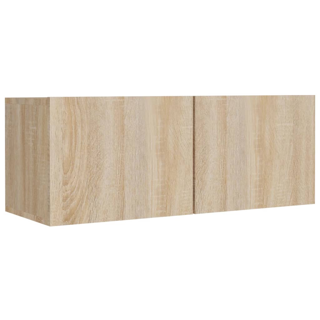 4-delige Tv-meubelset bewerkt hout sonoma eikenkleurig is nu te koop bij PeponiXL, paradijselijk wonen!