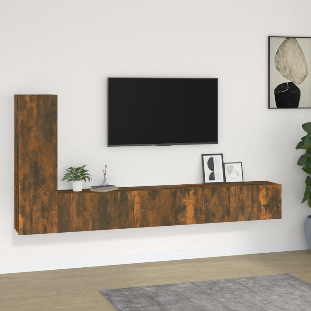 3-delige Tv-meubelset bewerkt hout gerookt eikenkleurig is nu te koop bij PeponiXL, paradijselijk wonen!