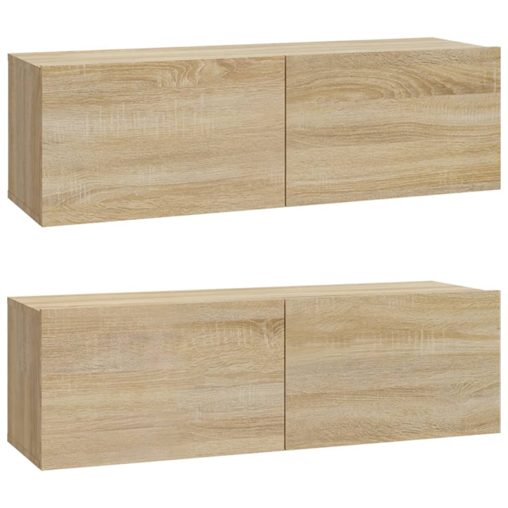 4-delige Tv-meubelset bewerkt hout sonoma eikenkleurig is nu te koop bij PeponiXL, paradijselijk wonen!