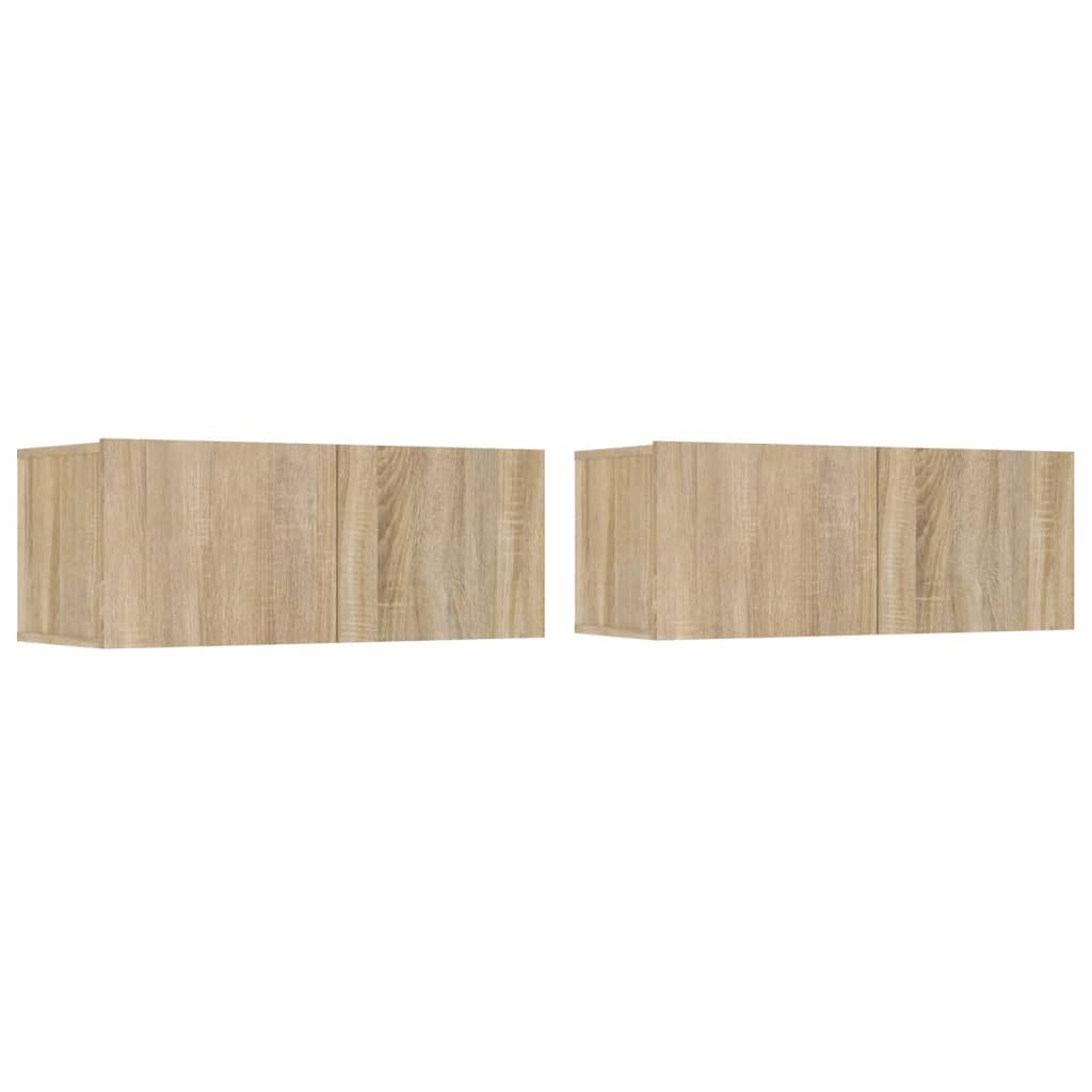 4-delige Tv-meubelset bewerkt hout sonoma eikenkleurig is nu te koop bij PeponiXL, paradijselijk wonen!