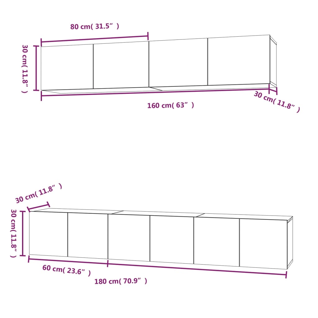 5-delige Tv-meubelset bewerkt hout sonoma eikenkleurig is nu te koop bij PeponiXL, paradijselijk wonen!