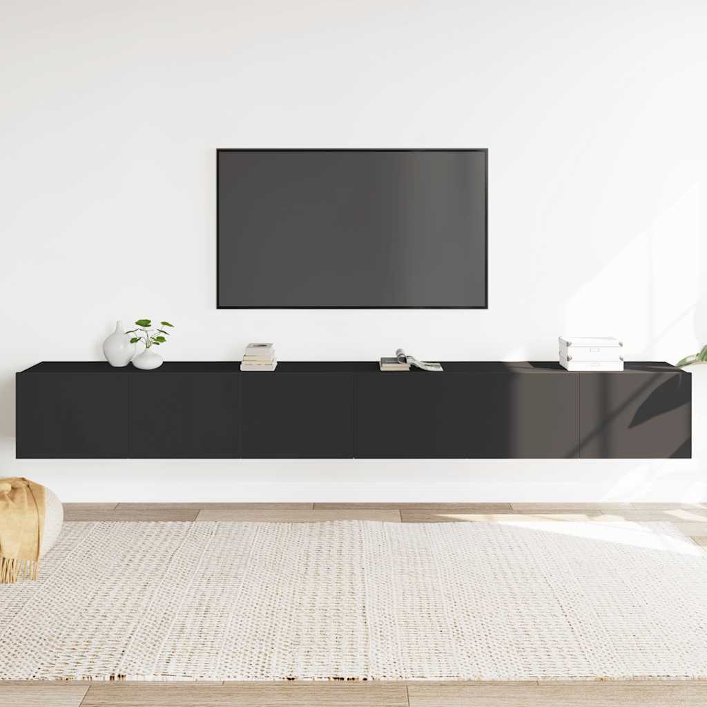 3-delige Tv-meubelset bewerkt hout zwart is nu te koop bij PeponiXL, paradijselijk wonen!