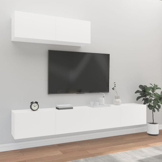 3-delige Tv-meubelset bewerkt hout wit is nu te koop bij PeponiXL, paradijselijk wonen!