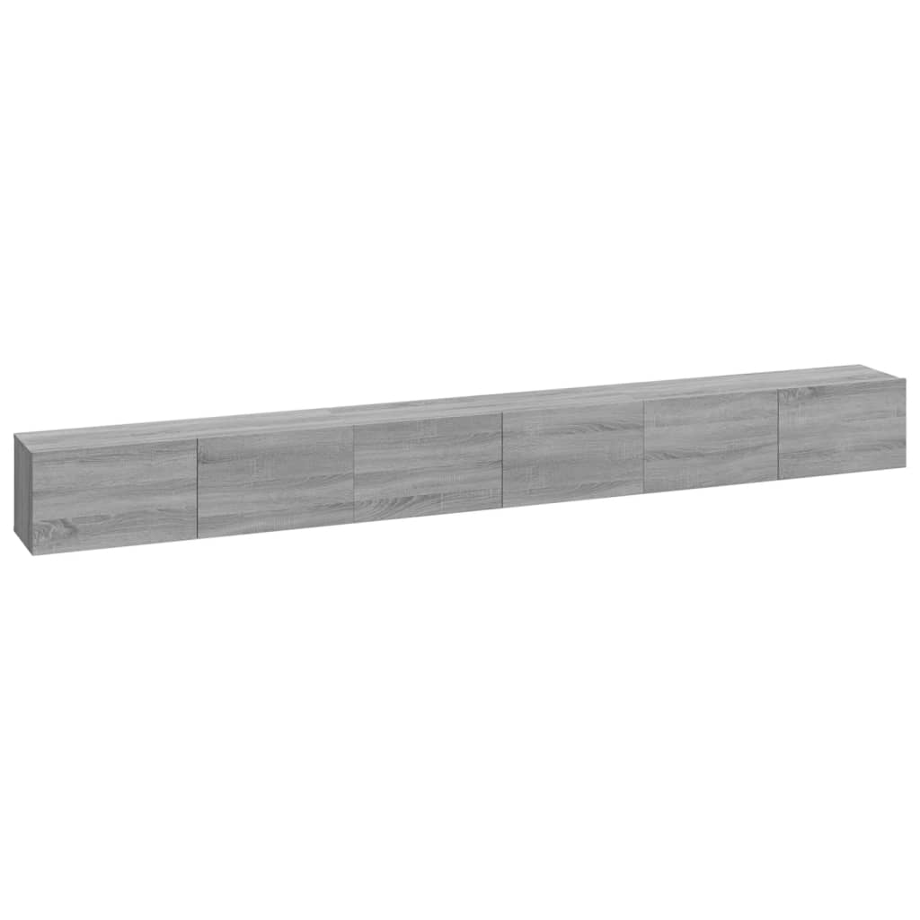 3-delige Tv-meubelset bewerkt hout grijs sonoma eikenkleurig is nu te koop bij PeponiXL, paradijselijk wonen!