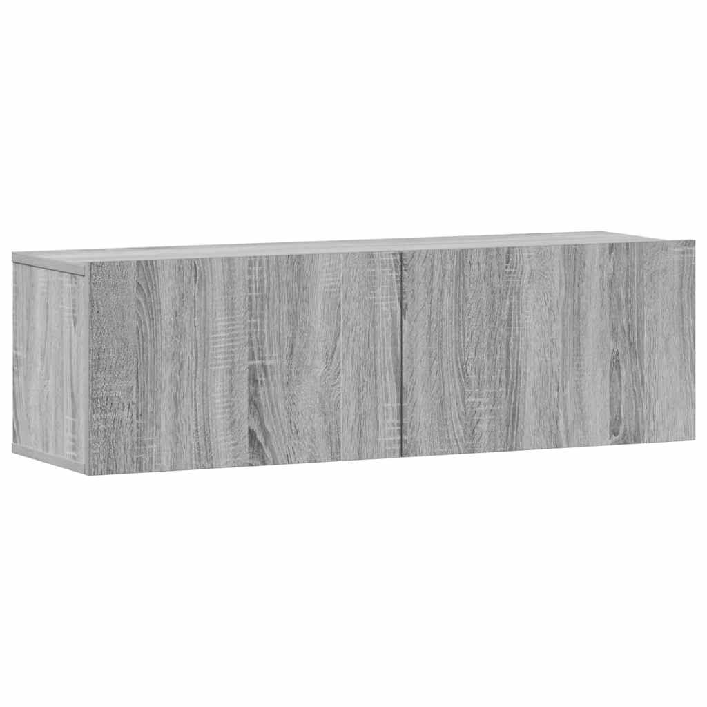 3-delige Tv-meubelset bewerkt hout grijs sonoma eikenkleurig is nu te koop bij PeponiXL, paradijselijk wonen!