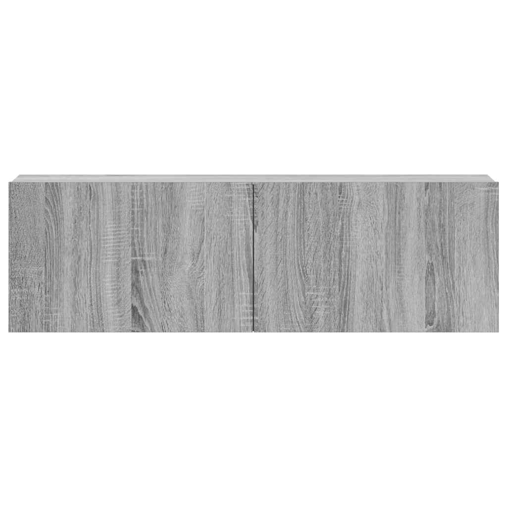 3-delige Tv-meubelset bewerkt hout grijs sonoma eikenkleurig is nu te koop bij PeponiXL, paradijselijk wonen!