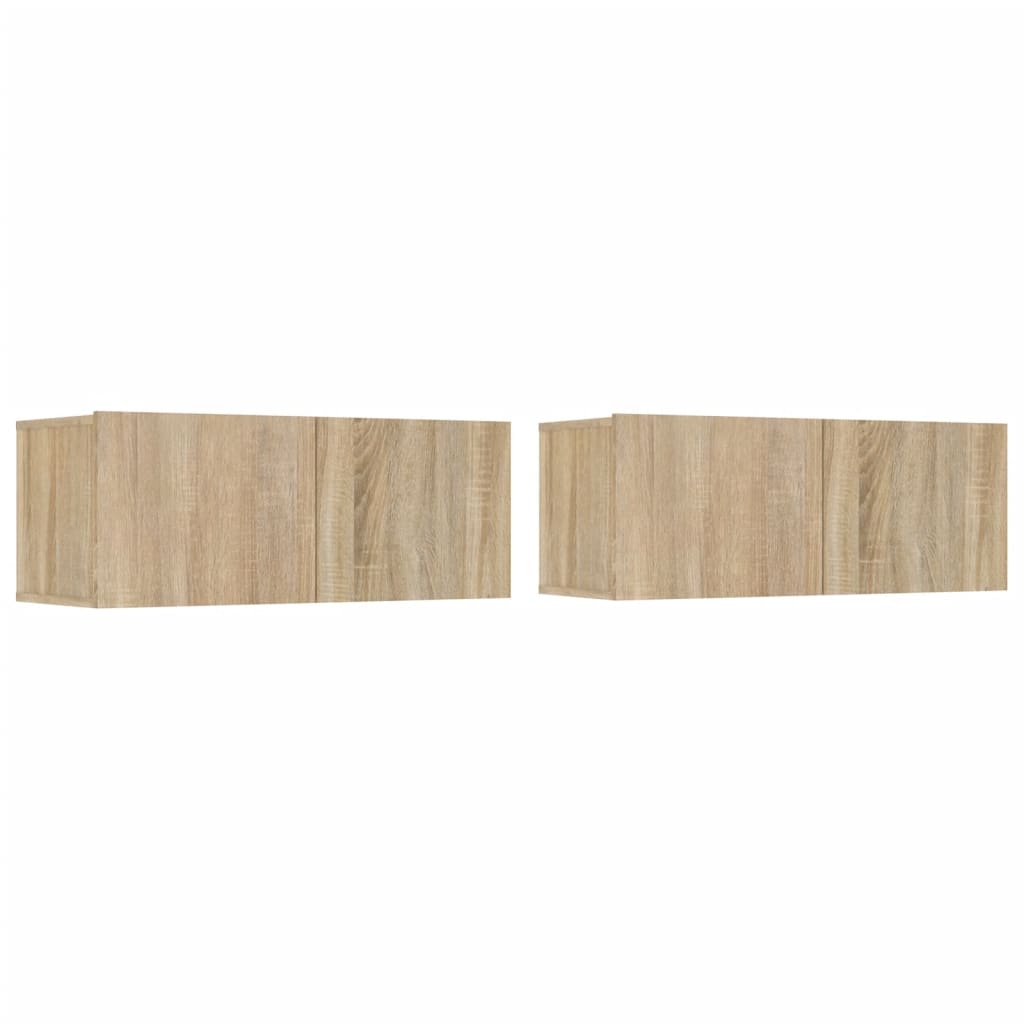 4-delige Tv-meubelset bewerkt hout sonoma eikenkleurig is nu te koop bij PeponiXL, paradijselijk wonen!