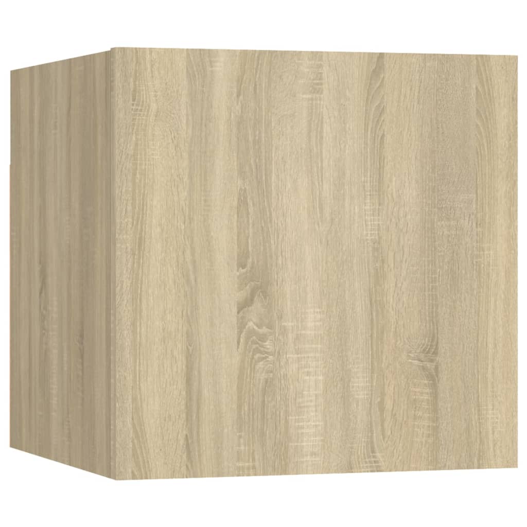 Tv-wandmeubel bewerkt hout sonoma eikenkleurig is nu te koop bij PeponiXL, paradijselijk wonen!