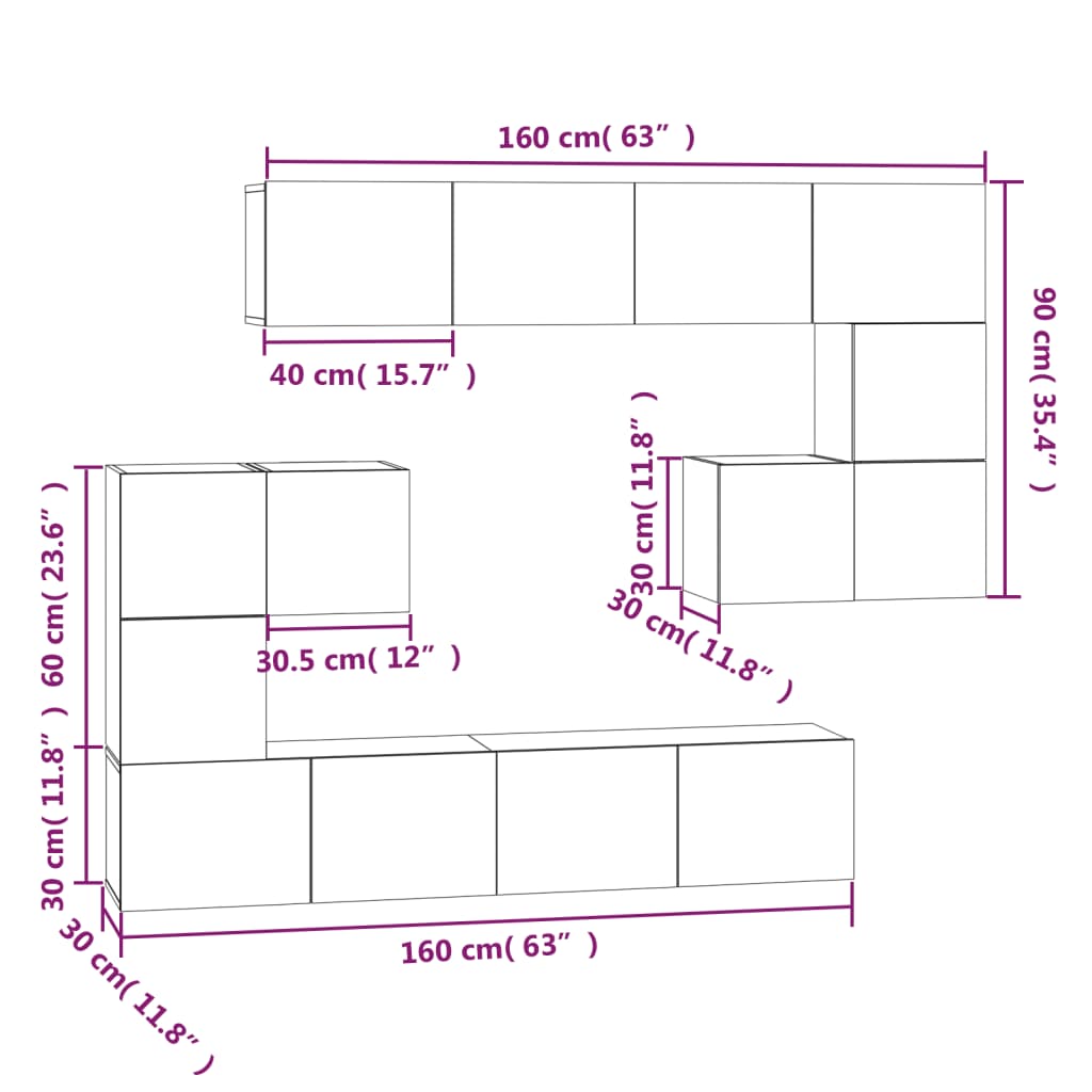 Tv-wandmeubel bewerkt hout wit is nu te koop bij PeponiXL, paradijselijk wonen!