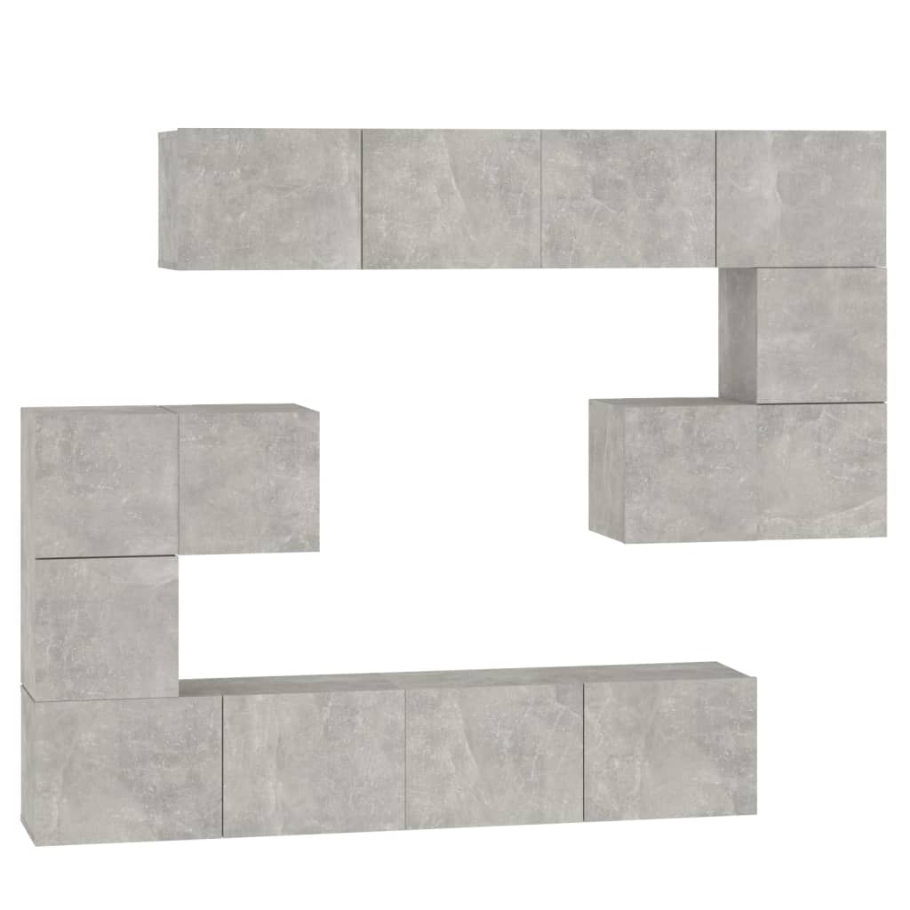 Tv-wandmeubel bewerkt hout betongrijs is nu te koop bij PeponiXL, paradijselijk wonen!