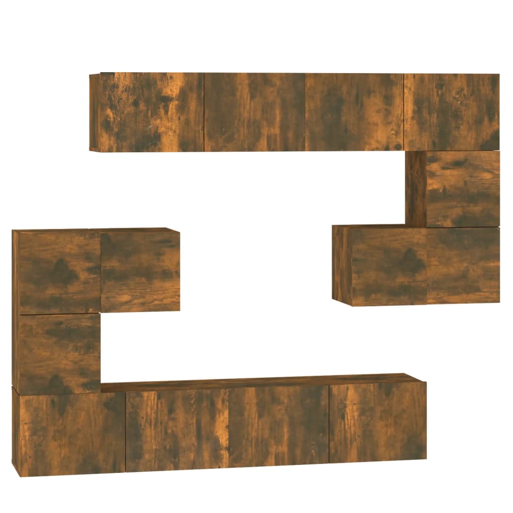 Tv-wandmeubel bewerkt hout gerookt eikenkleurig is nu te koop bij PeponiXL, paradijselijk wonen!