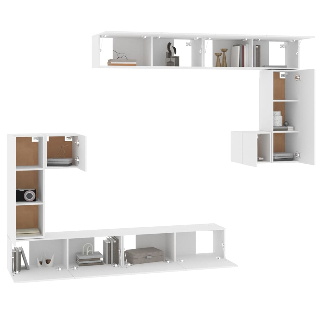 Tv-wandmeubel bewerkt hout wit is nu te koop bij PeponiXL, paradijselijk wonen!