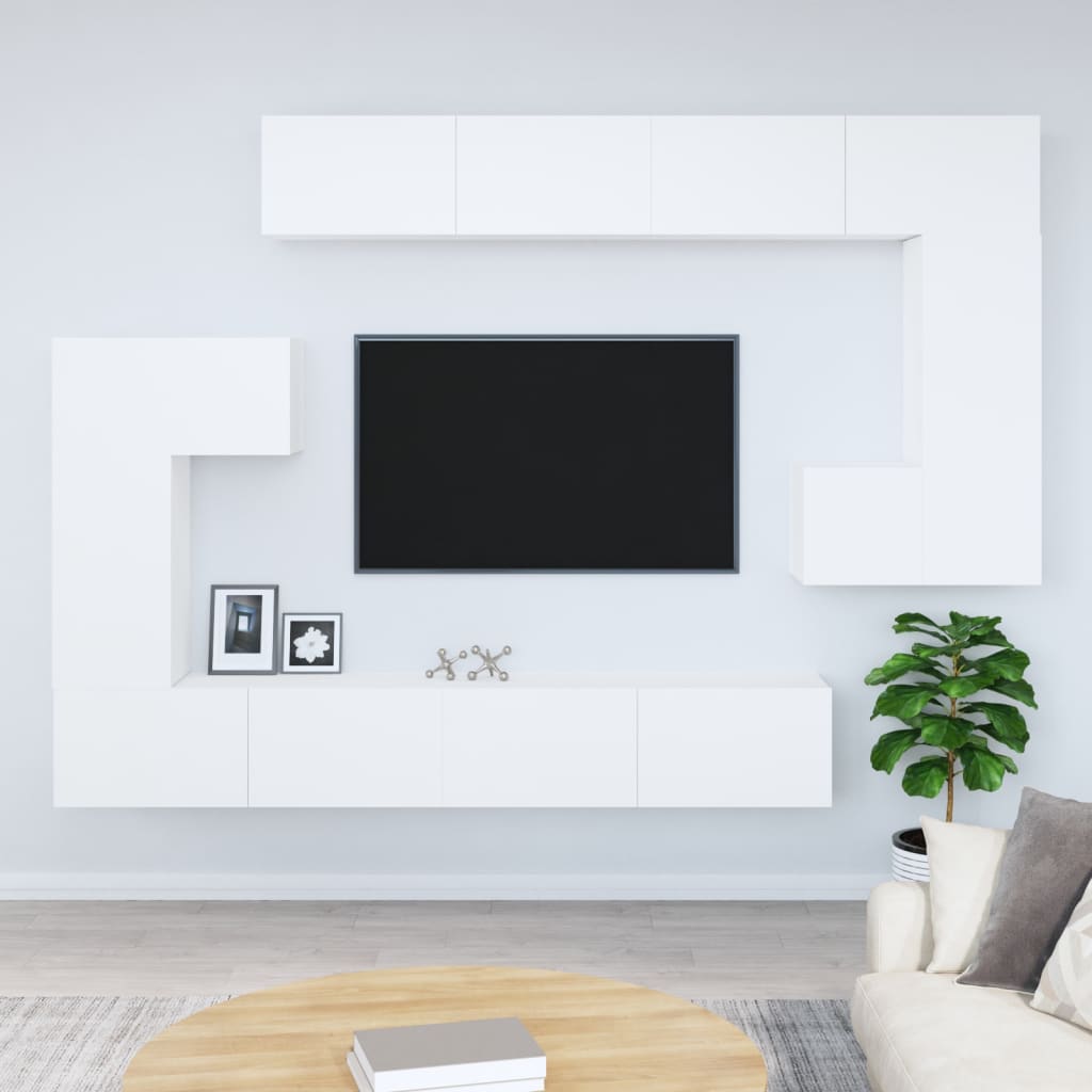 Tv-wandmeubel bewerkt hout wit is nu te koop bij PeponiXL, paradijselijk wonen!