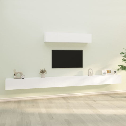 6-delige Tv-meubelset bewerkt hout wit is nu te koop bij PeponiXL, paradijselijk wonen!