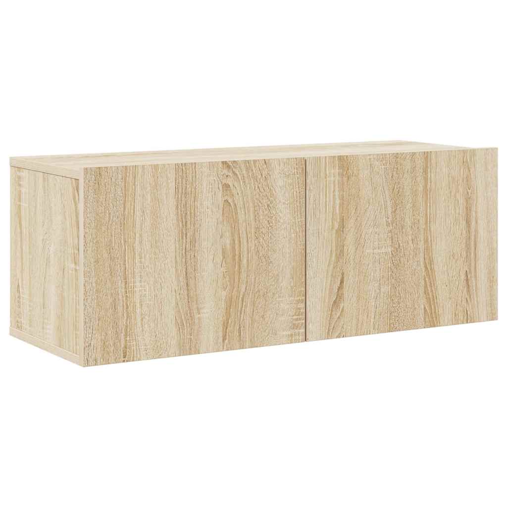 4-delige Tv-meubelset bewerkt hout sonoma eikenkleurig is nu te koop bij PeponiXL, paradijselijk wonen!