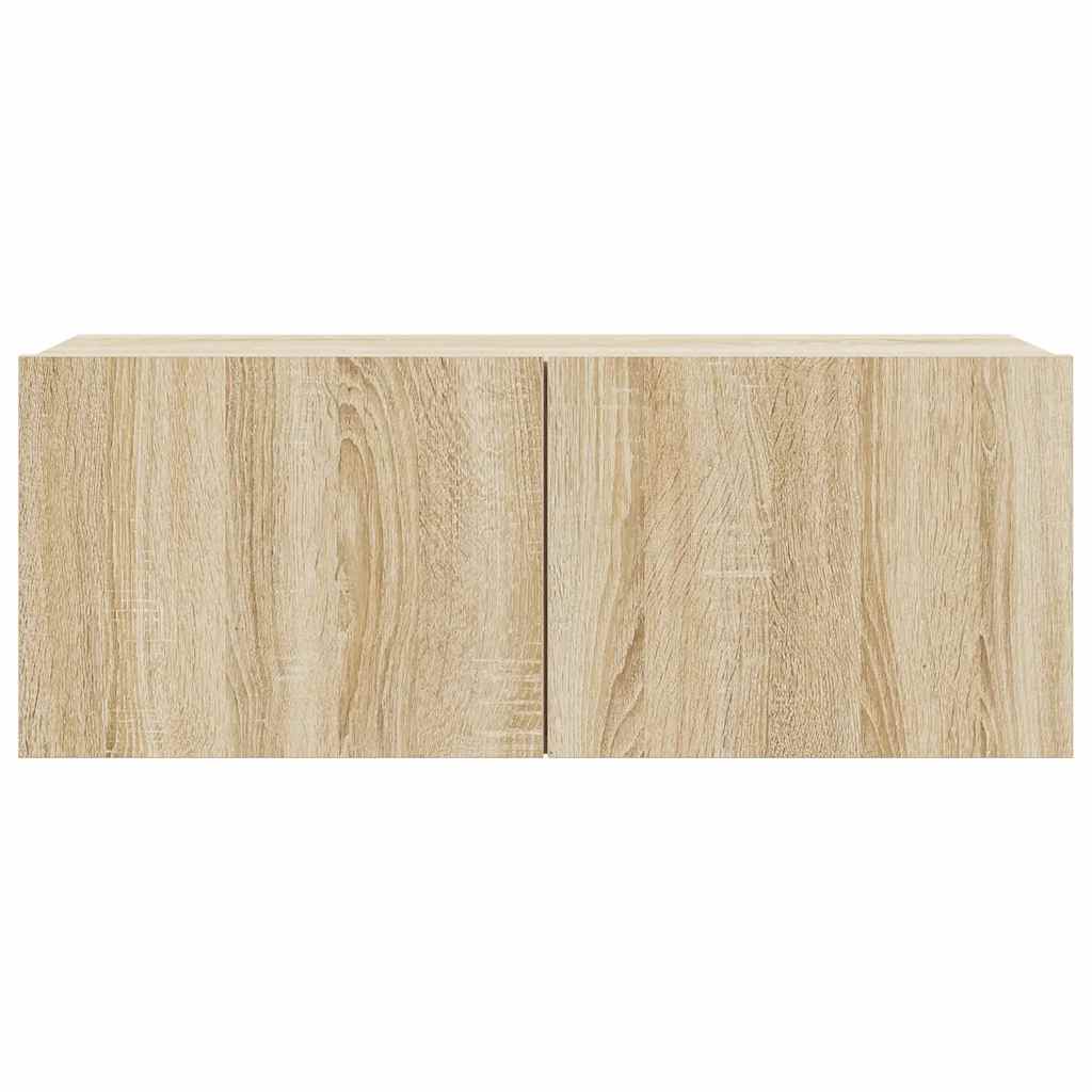 4-delige Tv-meubelset bewerkt hout sonoma eikenkleurig is nu te koop bij PeponiXL, paradijselijk wonen!