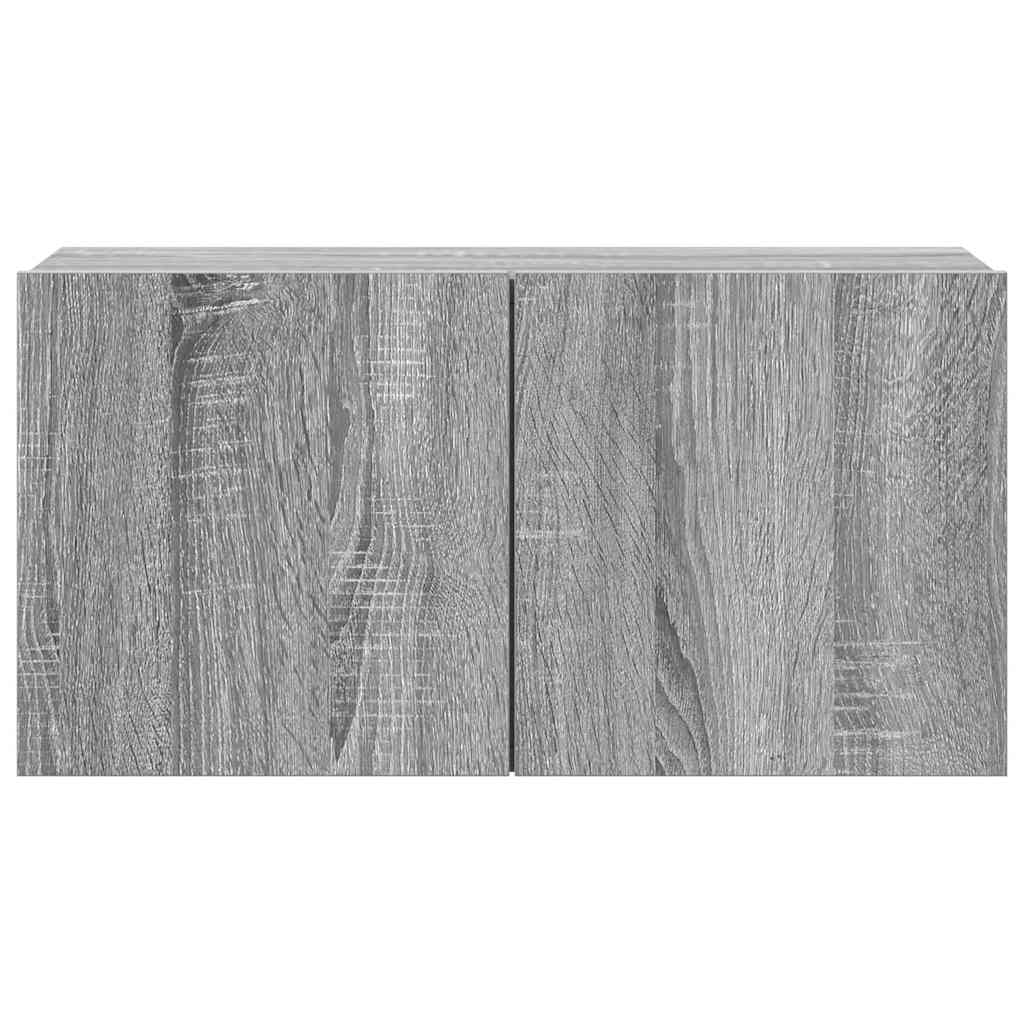 4-delige Tv-meubelset bewerkt hout grijs sonoma eikenkleurig is nu te koop bij PeponiXL, paradijselijk wonen!