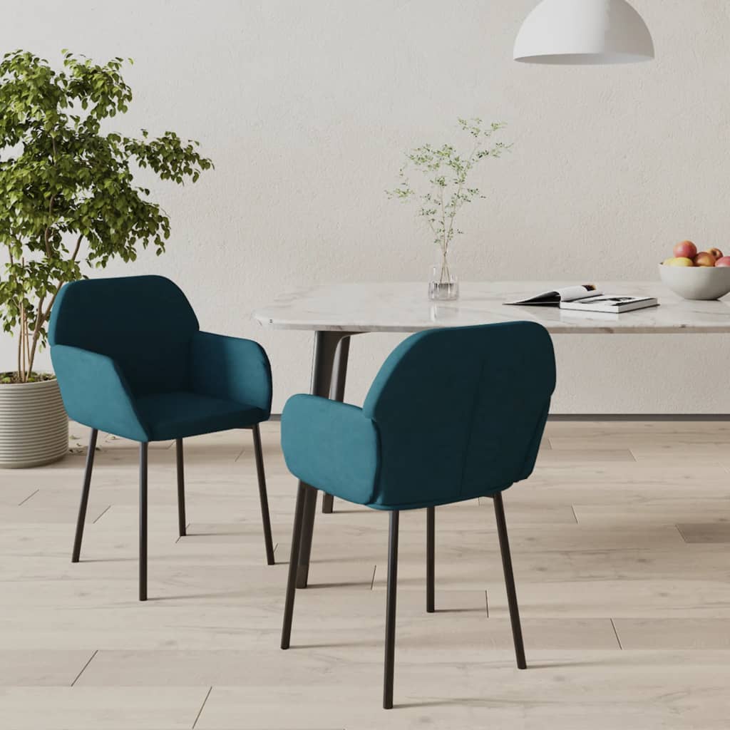 Eetkamerstoelen 2 st fluweel blauw is nu te koop bij PeponiXL, paradijselijk wonen!