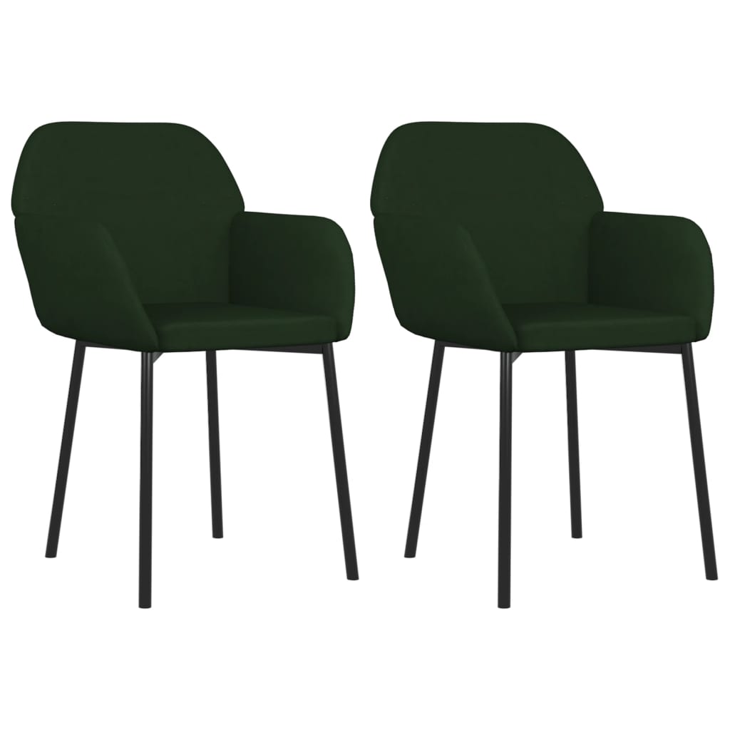 Eetkamerstoelen 2 st fluweel donkergroen is nu te koop bij PeponiXL, paradijselijk wonen!