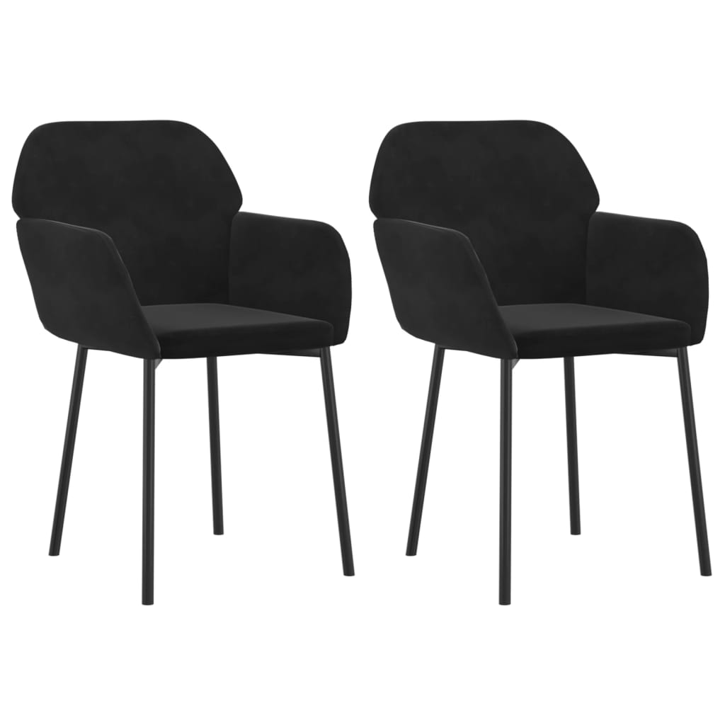 Eetkamerstoelen 2 st fluweel zwart is nu te koop bij PeponiXL, paradijselijk wonen!