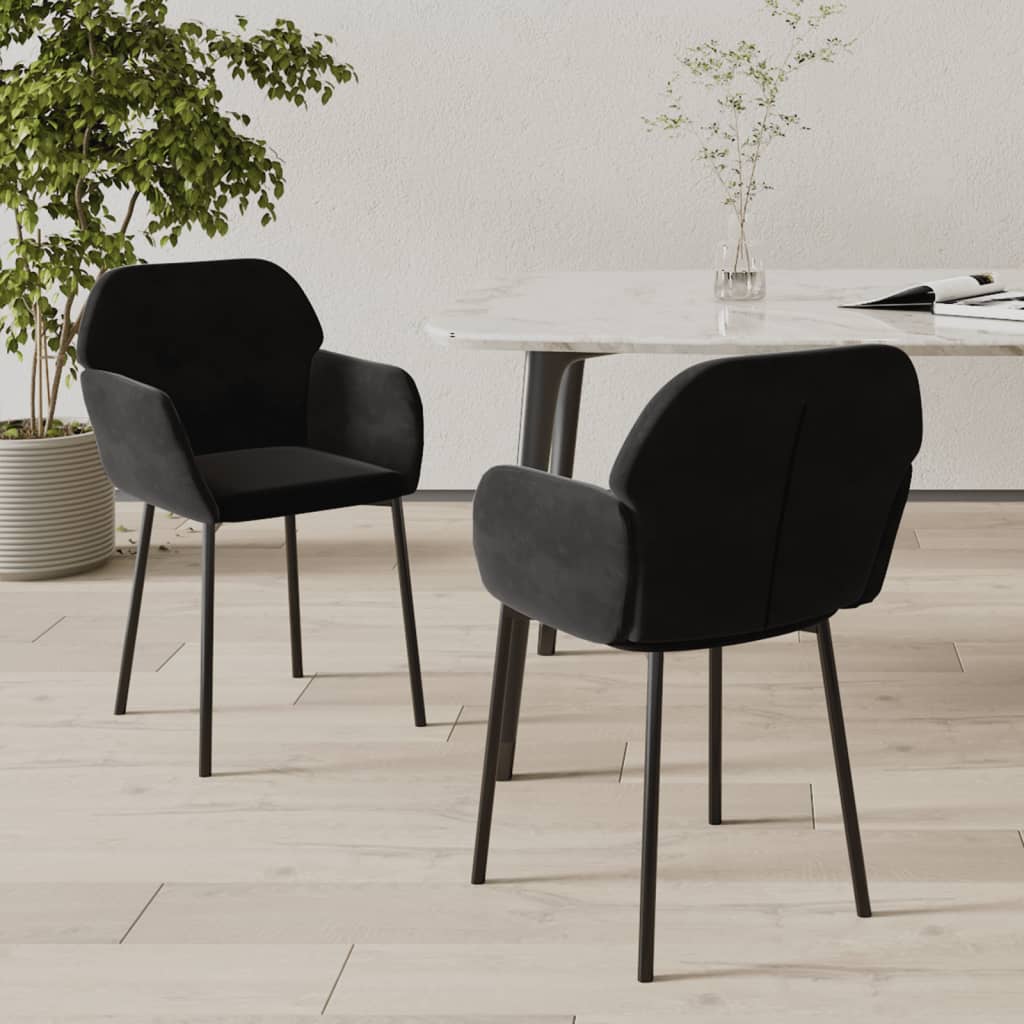Eetkamerstoelen 2 st fluweel zwart is nu te koop bij PeponiXL, paradijselijk wonen!