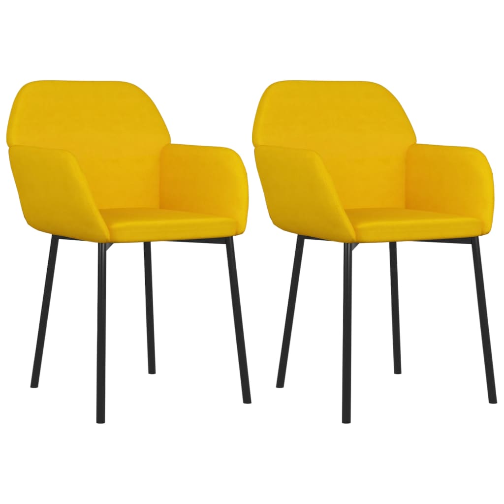 Eetkamerstoelen 2 st fluweel geel is nu te koop bij PeponiXL, paradijselijk wonen!