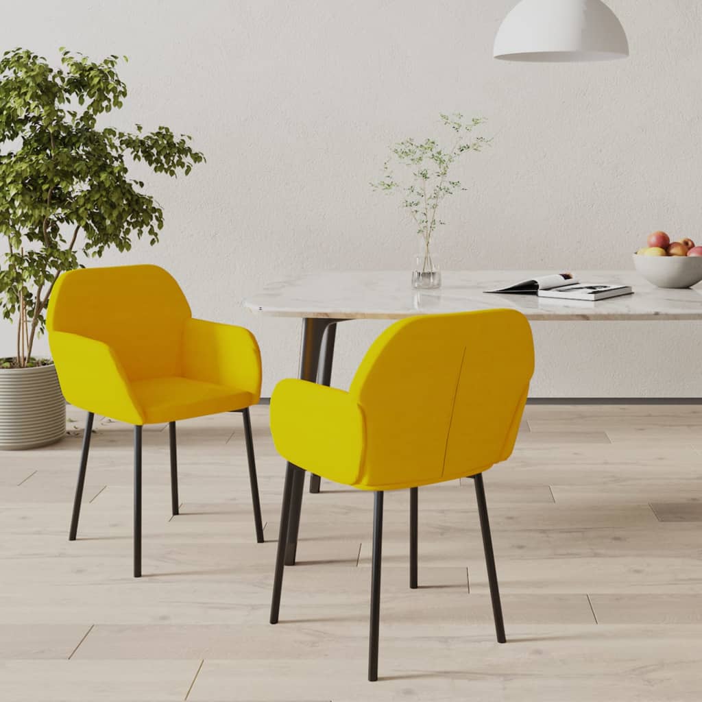 Eetkamerstoelen 2 st fluweel geel is nu te koop bij PeponiXL, paradijselijk wonen!