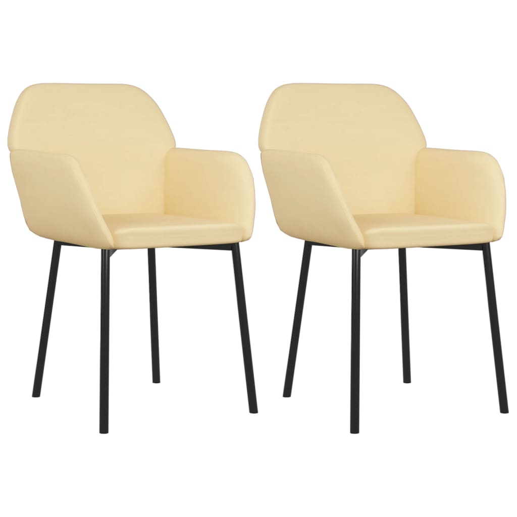 Eetkamerstoelen 2 st fluweel crèmekleurig is nu te koop bij PeponiXL, paradijselijk wonen!