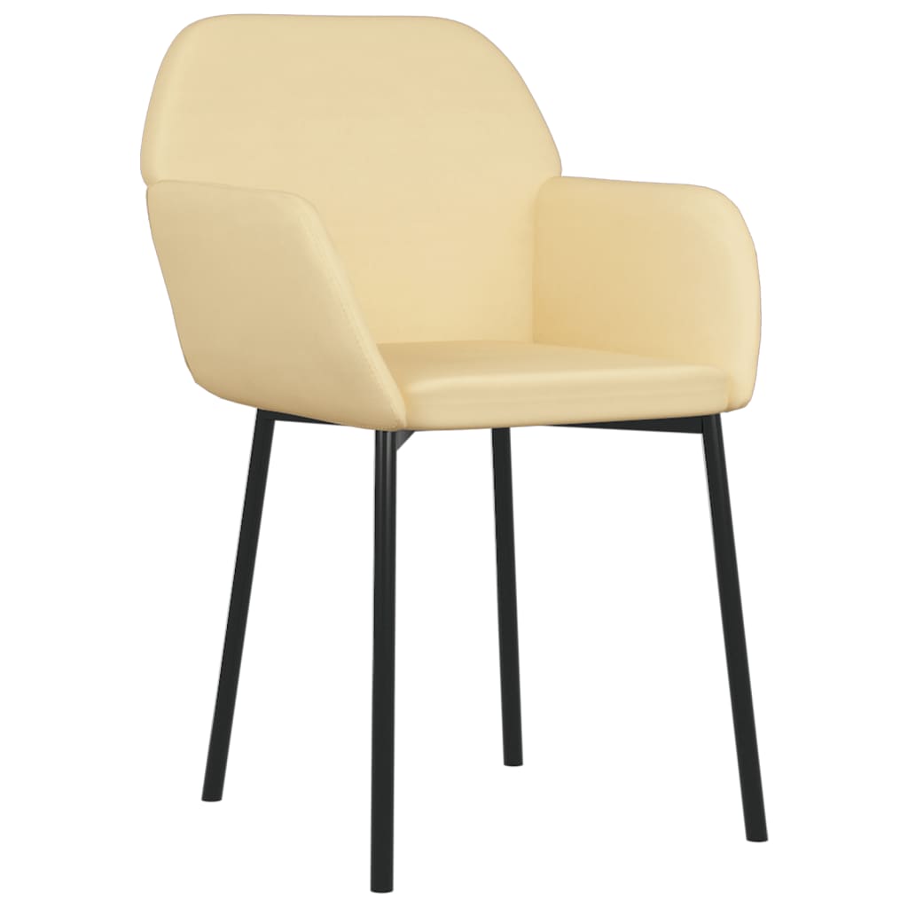 Eetkamerstoelen 2 st fluweel crèmekleurig is nu te koop bij PeponiXL, paradijselijk wonen!