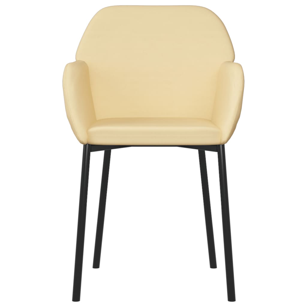 Eetkamerstoelen 2 st fluweel crèmekleurig is nu te koop bij PeponiXL, paradijselijk wonen!