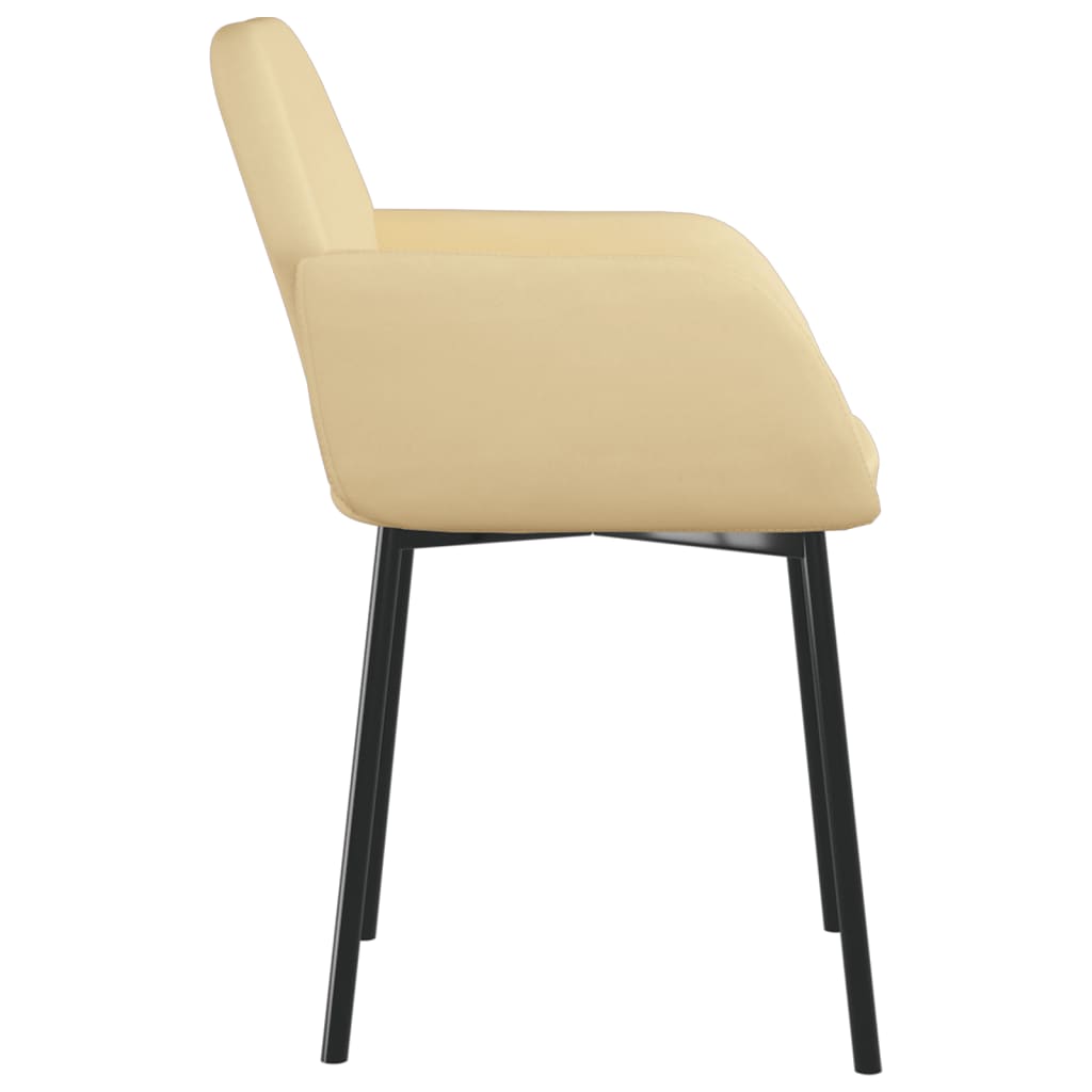 Eetkamerstoelen 2 st fluweel crèmekleurig is nu te koop bij PeponiXL, paradijselijk wonen!
