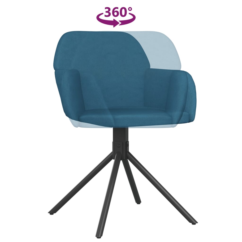 Eetkamerstoelen draaibaar 2 st fluweel blauw is nu te koop bij PeponiXL, paradijselijk wonen!