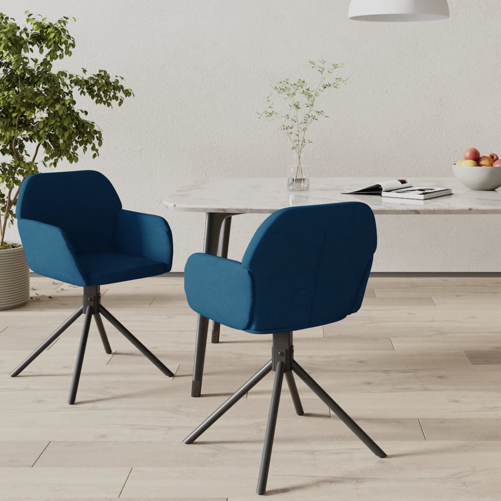 Eetkamerstoelen draaibaar 2 st fluweel blauw is nu te koop bij PeponiXL, paradijselijk wonen!