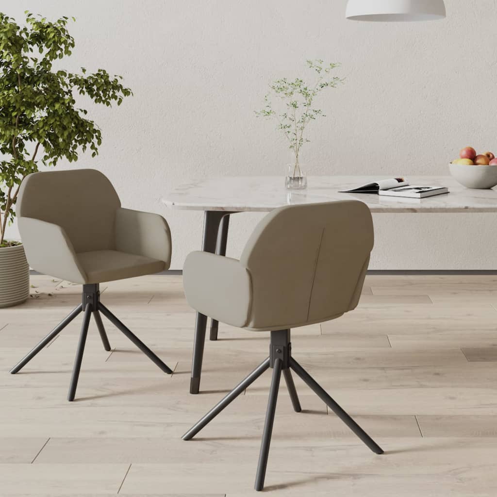 Eetkamerstoelen draaibaar 2 st fluweel lichtgrijs is nu te koop bij PeponiXL, paradijselijk wonen!