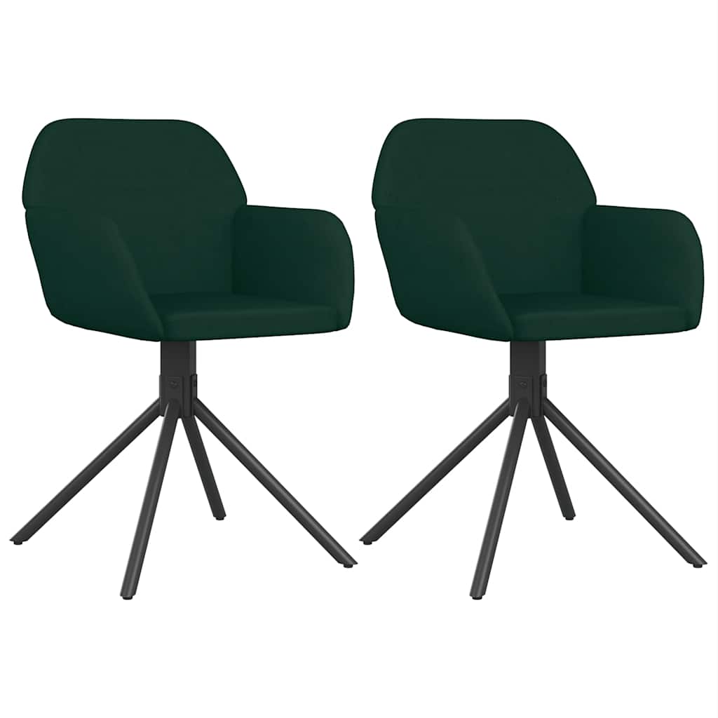 Eetkamerstoelen draaibaar 2 st fluweel donkergroen is nu te koop bij PeponiXL, paradijselijk wonen!