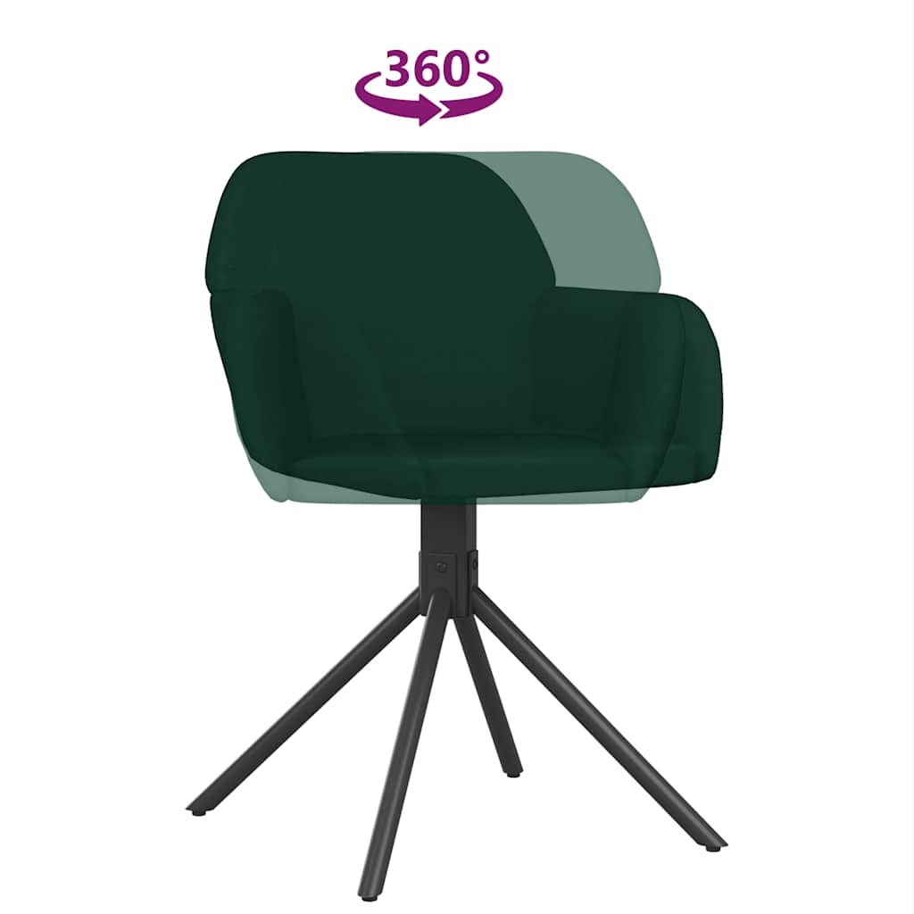 Eetkamerstoelen draaibaar 2 st fluweel donkergroen is nu te koop bij PeponiXL, paradijselijk wonen!